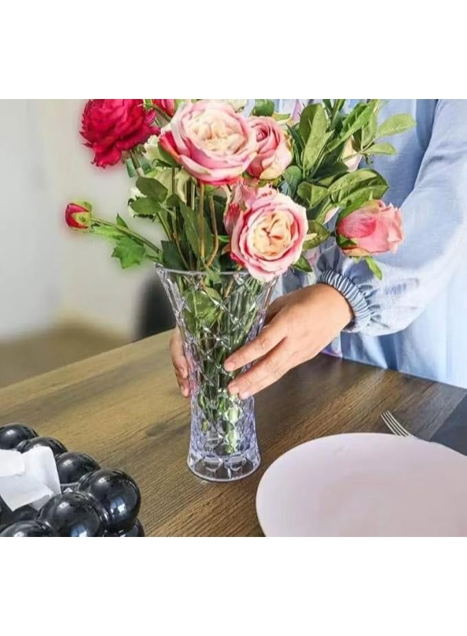 Clear acrylic vase – elegant and modern design – lightweight and suitable for all decors (S - Image 1